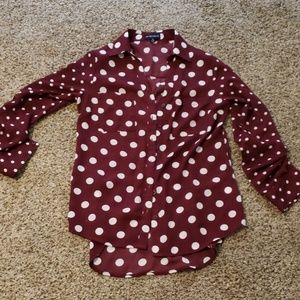 Women polka dot blouse size m